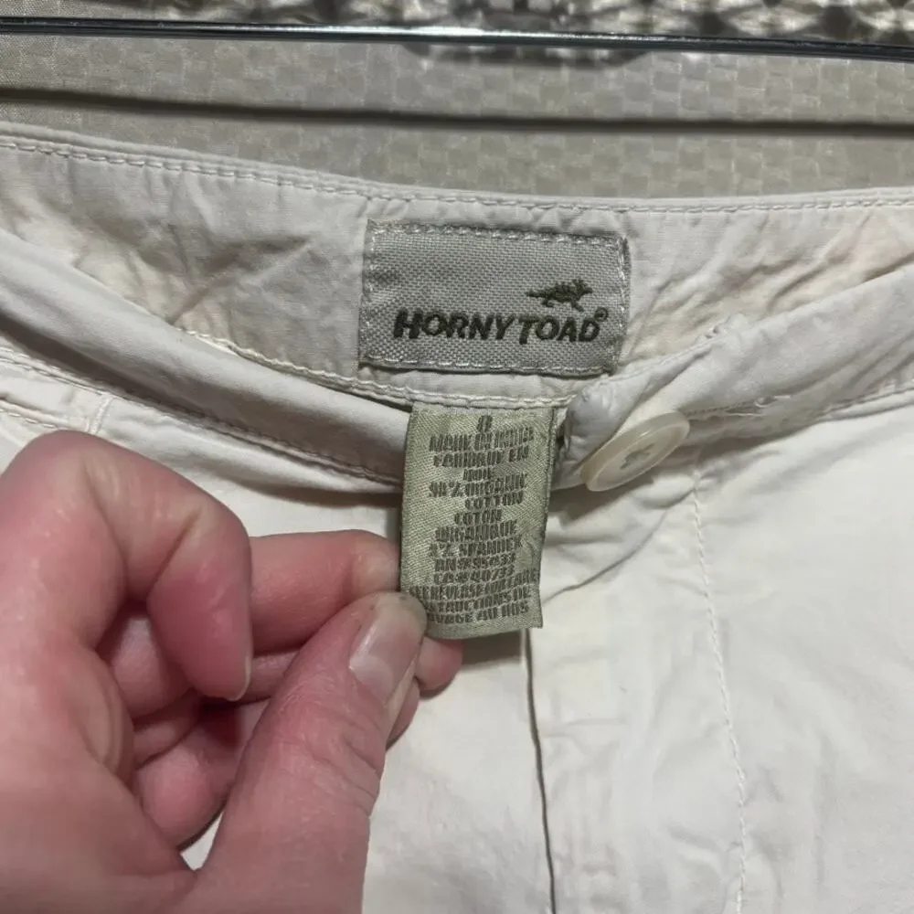 Horny Toad Womens Cream White Cotton A-Line Skirt Size 8 Casual Outdoor Travel